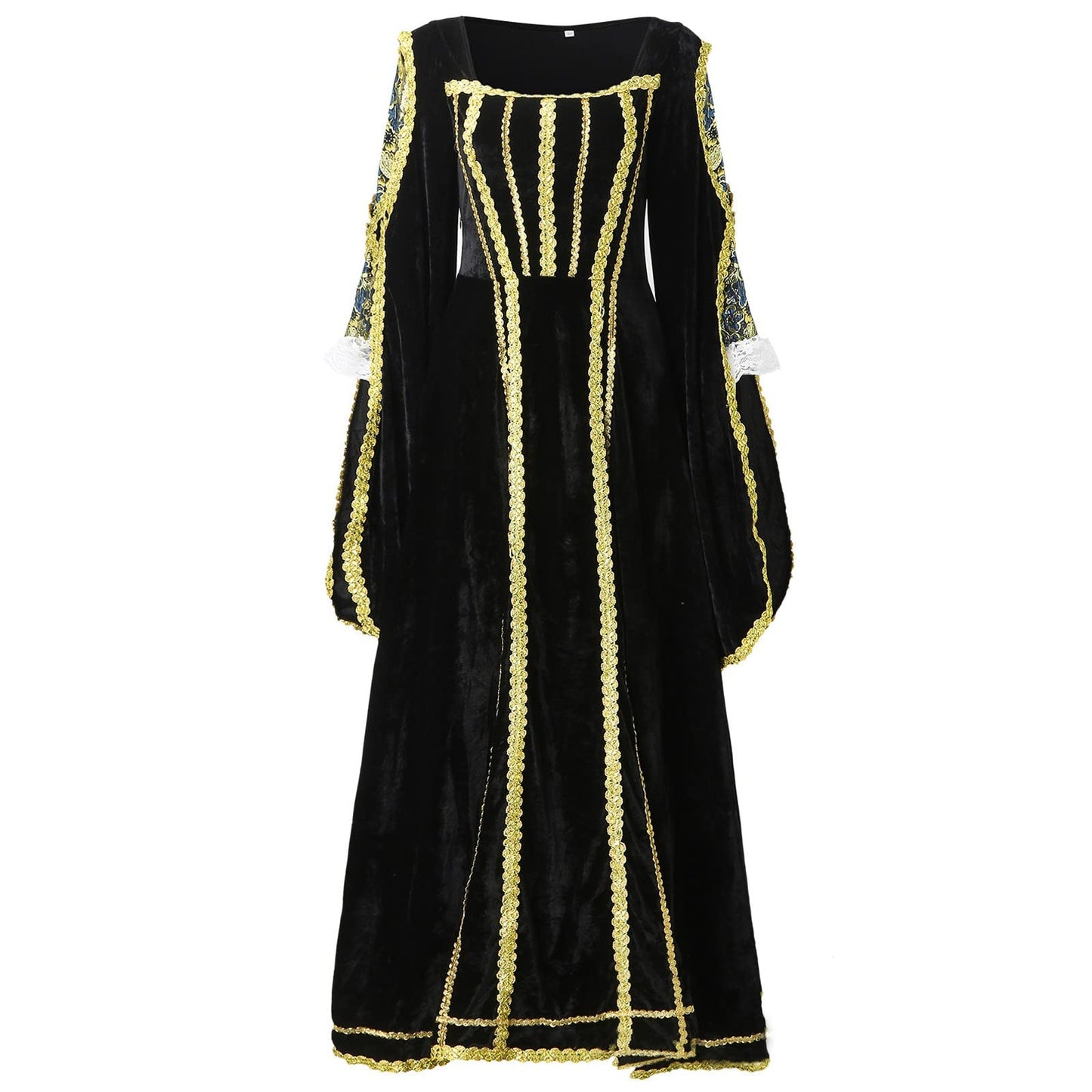 Wine Gothic Witch Medieval Wedding Dress Renaissance Dress for Women