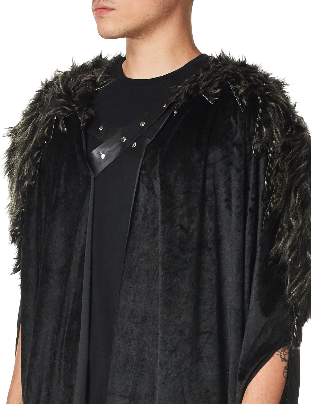 Costume Culture Men's Big Medieval Cape Adult Deluxe Standard Black