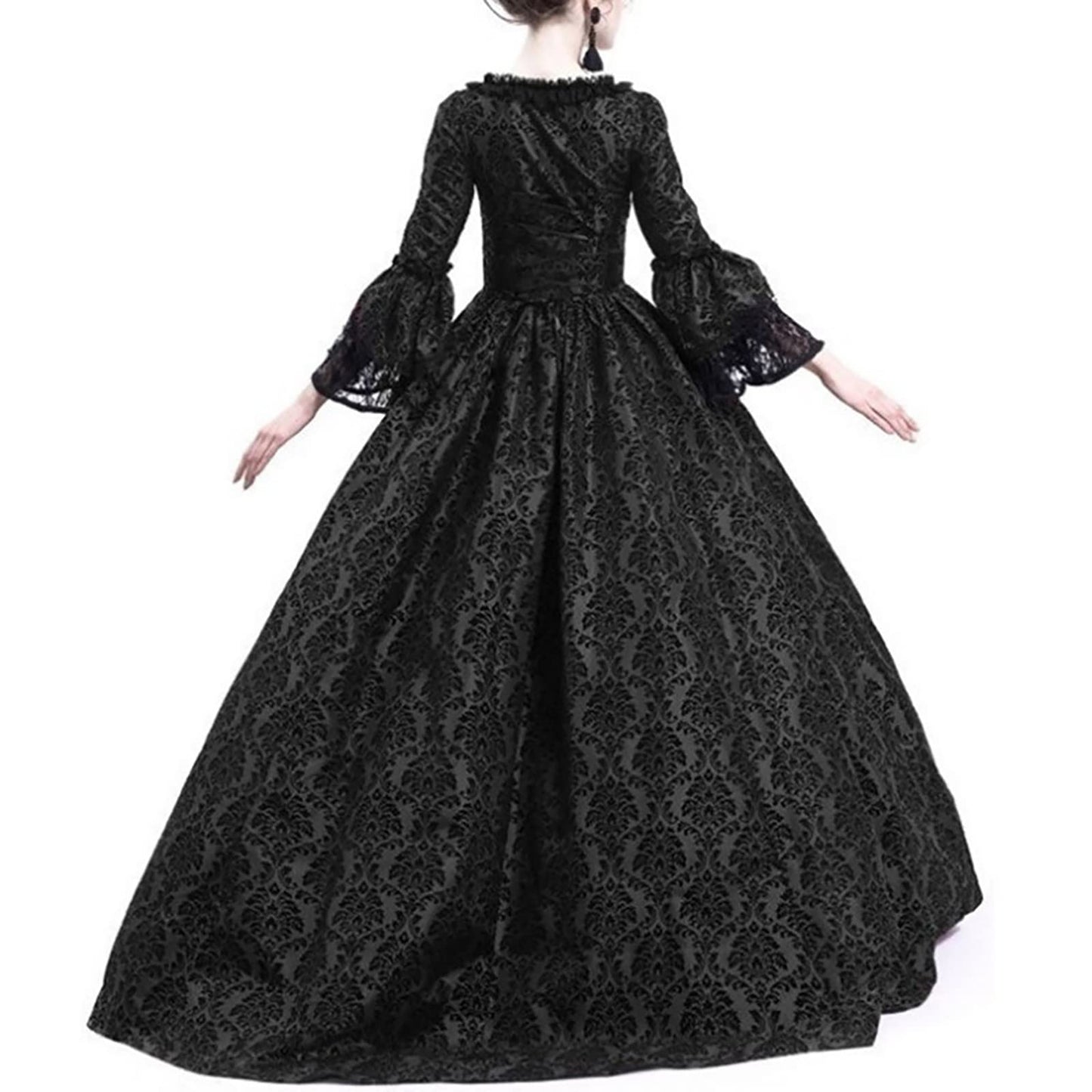 Wine Gothic Witch Medieval Wedding Dress Renaissance Dress for Women