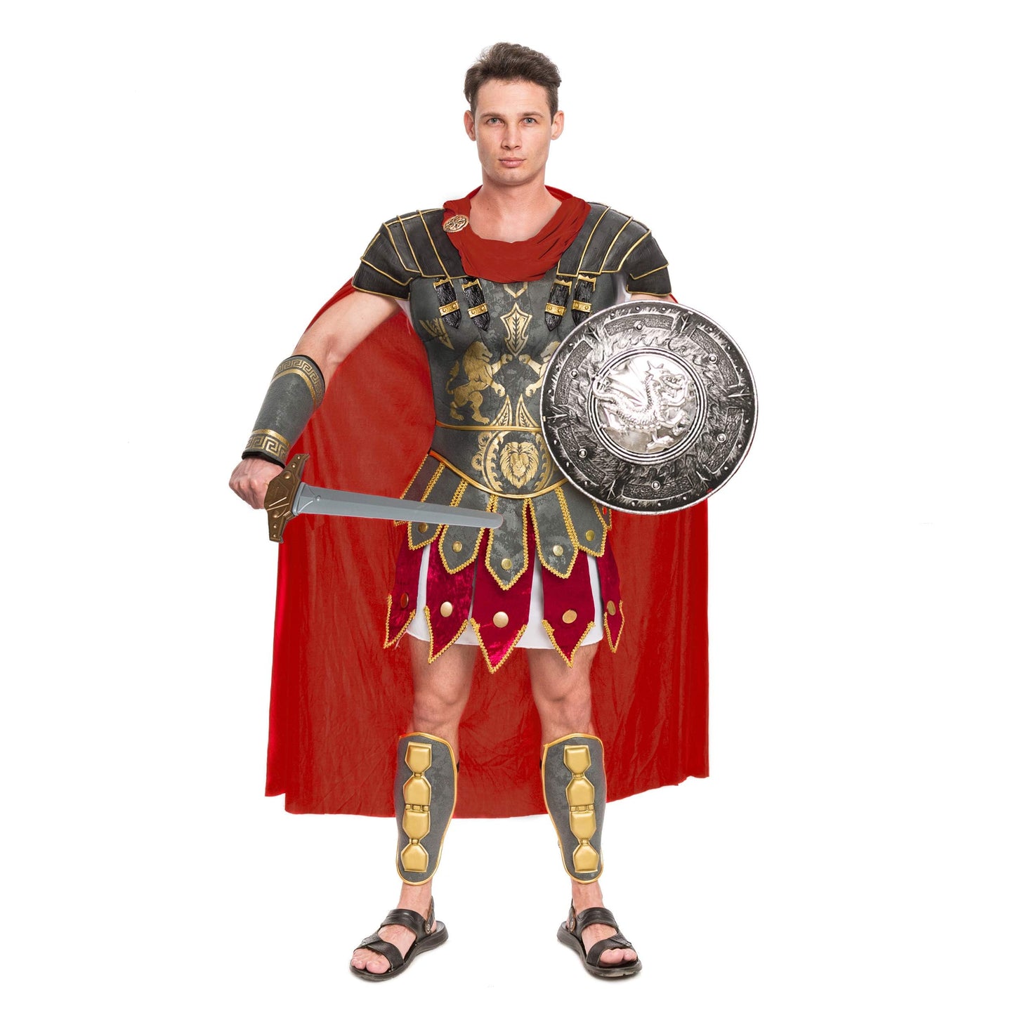 Spooktacular Creations Brave Men’s Roman Gladiator Costume Set for Halloween Audacious Dress Up Party XLarge