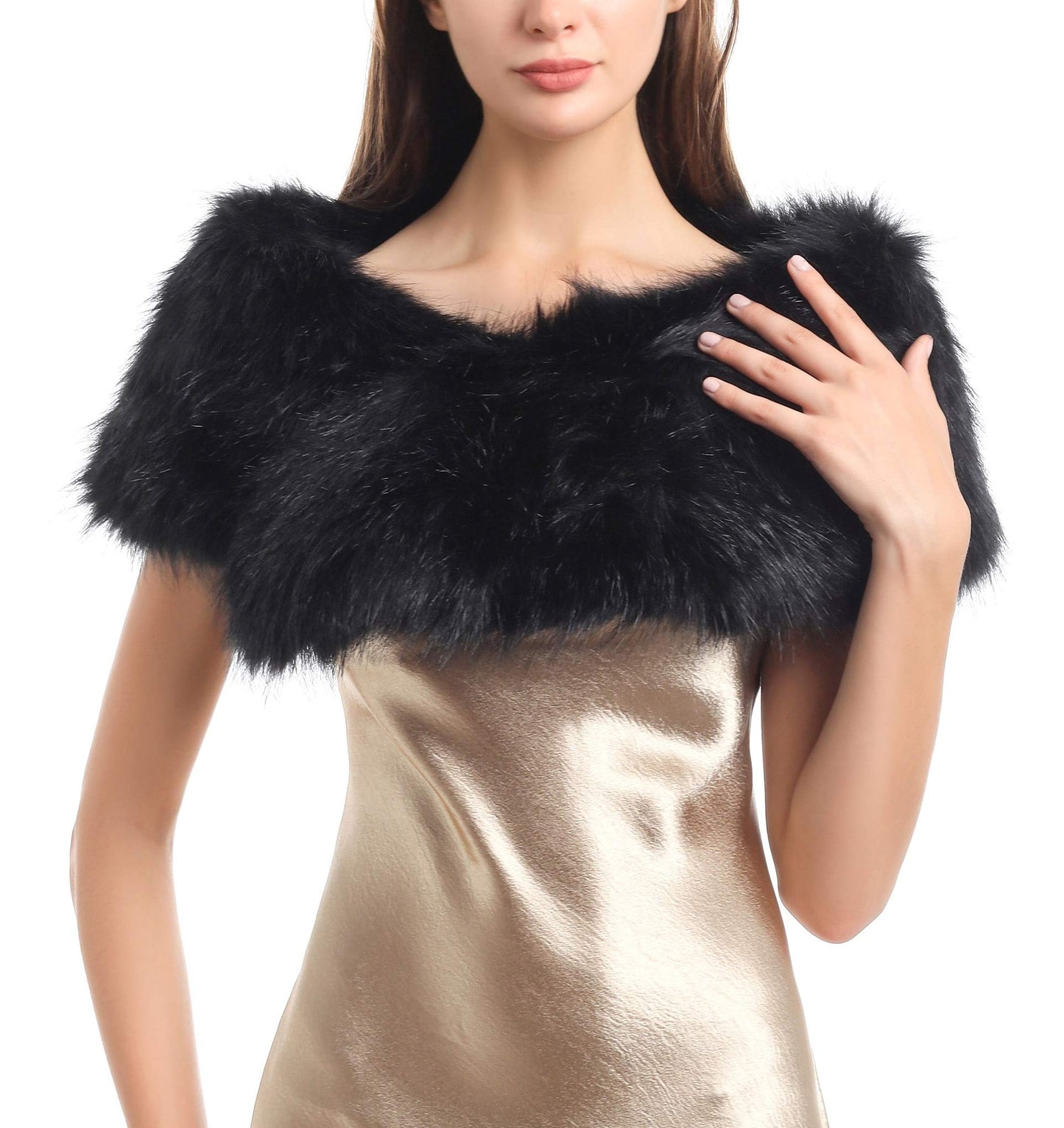 Soul Young Faux Fur Collar Women's Neck Warmer Scarf Wrap 80cm,31.5in A-nature