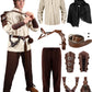 Men's Renaissance Costume Set Shirt Pants 8 Pcs