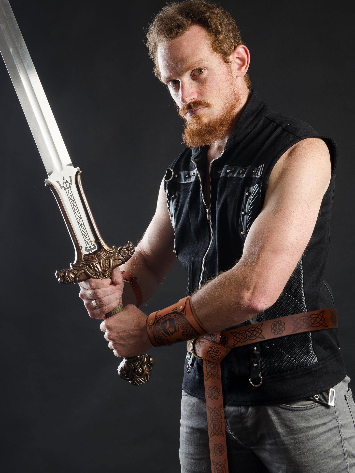 Renaissance Viking Retro Knight Belt Embossed O Ring 3 pcs