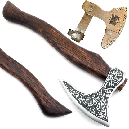 Fenrir Knotwork Handmade Carbon Steel Viking Axe