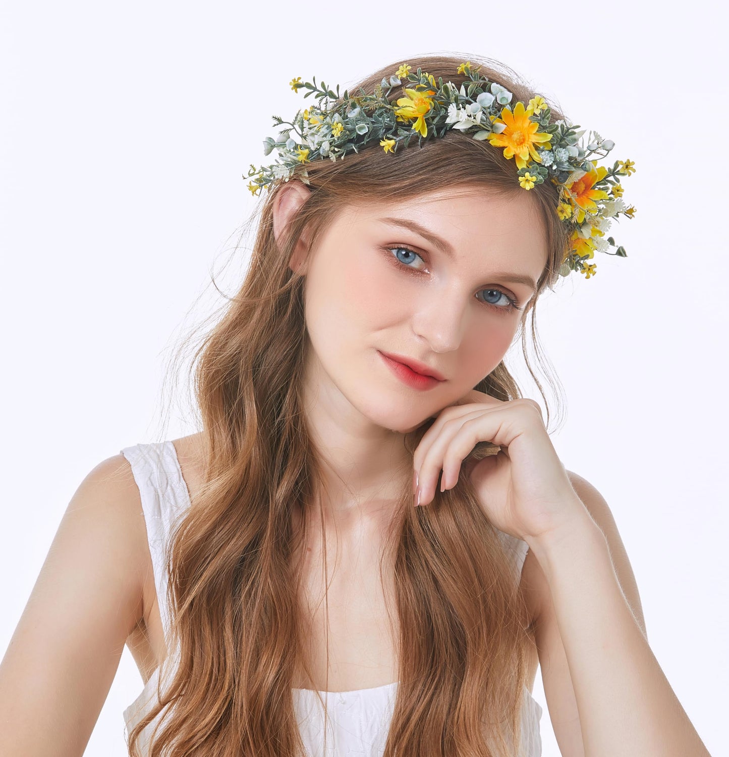 Vivivalue Floral Crown Girl Floral Headband Flower Headpiece Halo Wedding Party Photos I