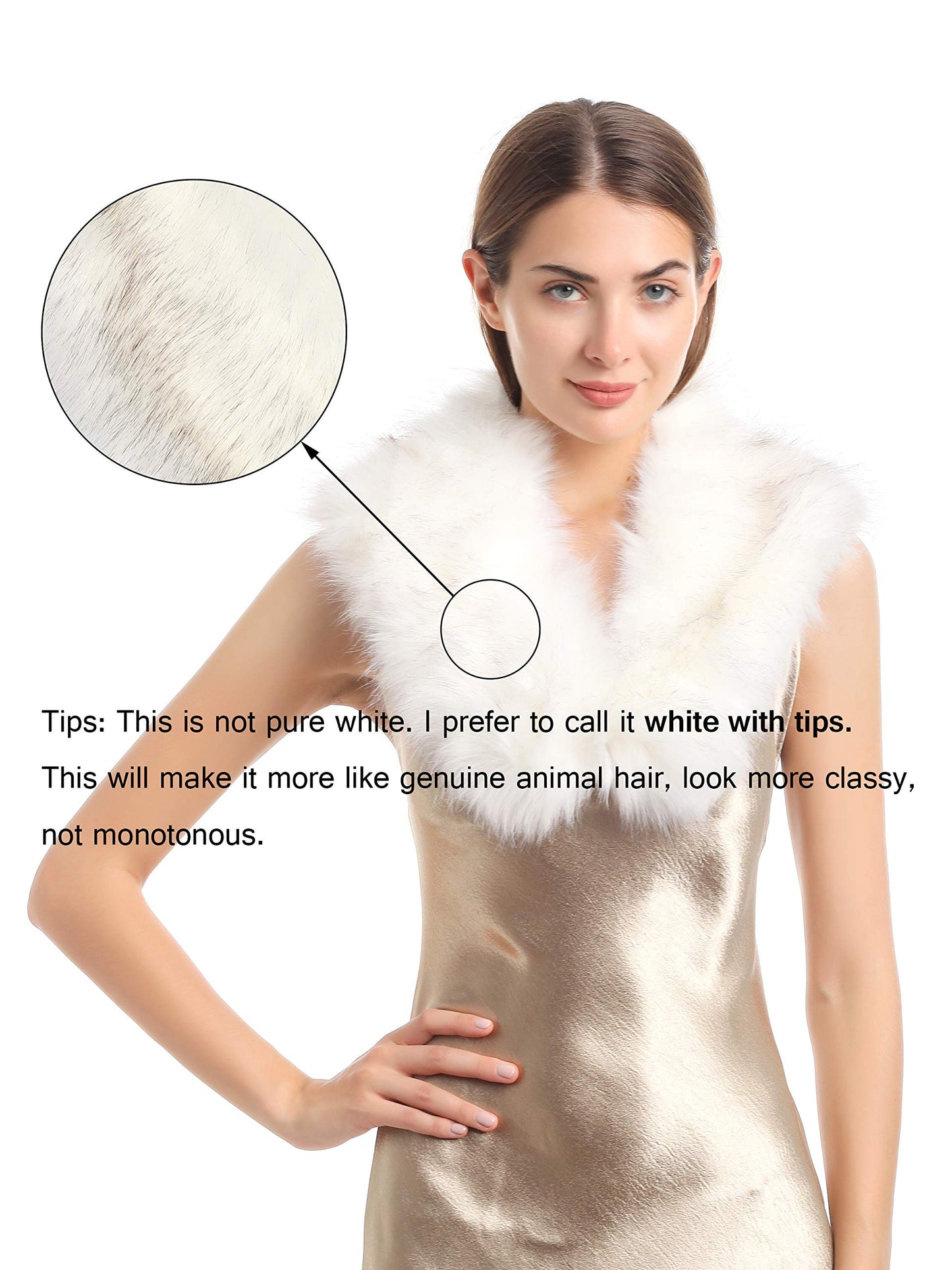 Soul Young Faux Fur Collar Women's Neck Warmer Scarf Wrap 80cm,31.5in A-nature