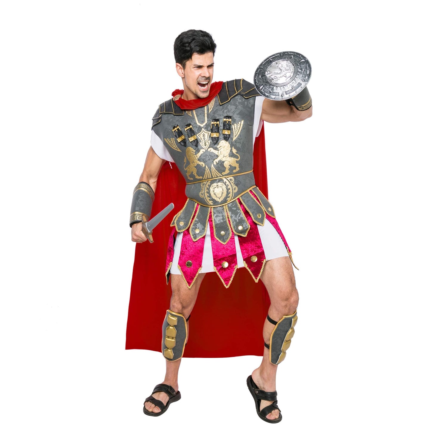 Spooktacular Creations Brave Men’s Roman Gladiator Costume Set for Halloween Audacious Dress Up Party XLarge