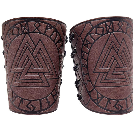 Viking Leather Bracers - Medieval LARP Armor