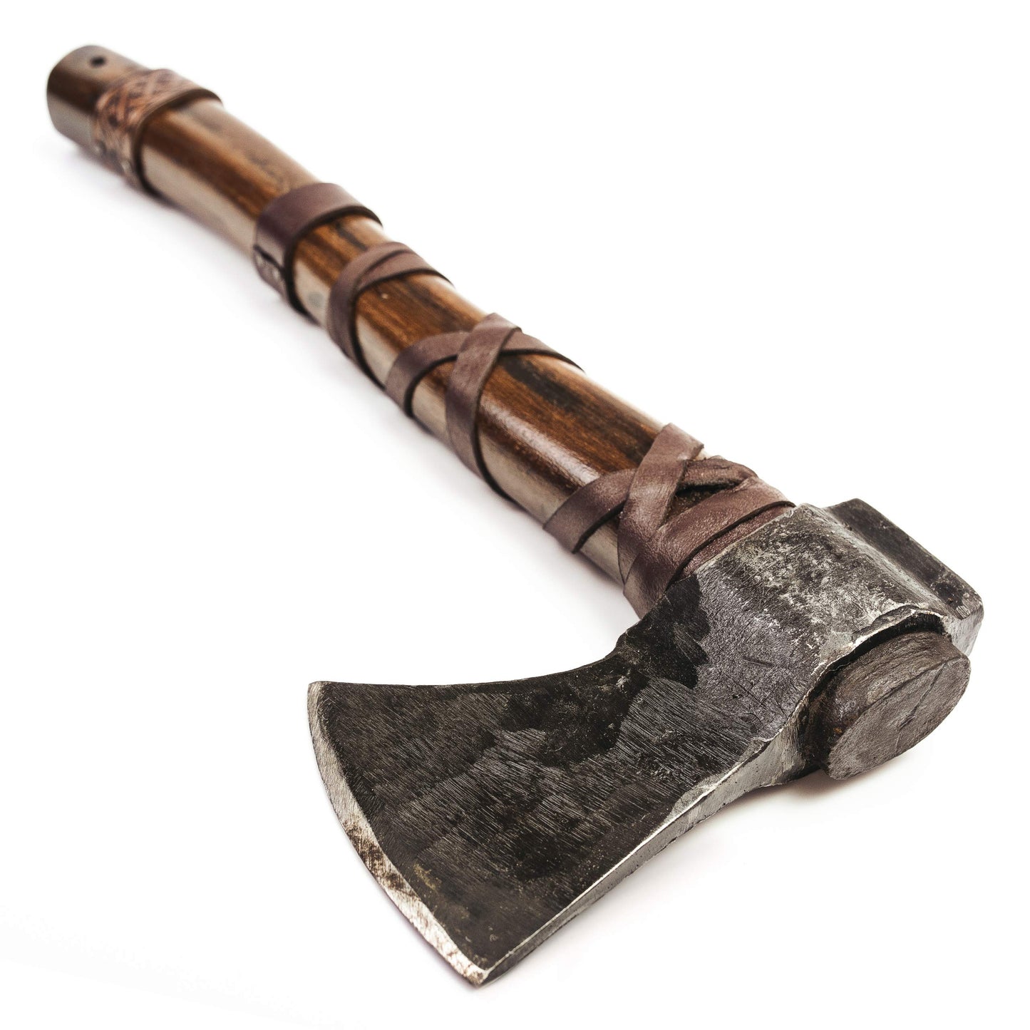 Leather-Wrapped Viking Throwing Axe