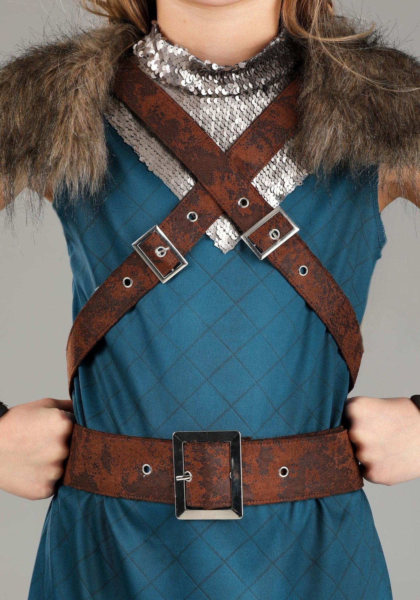 Medium Valhalla Viking Costume for Girls - Halloween or Renaissance Dress Up Party