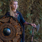 Handmade Viking Shield with Carved Jellinge Norse Drake Ornaments, 24"