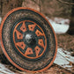 Carved Kolovrat Slavic Sun Viking Shield, 24"